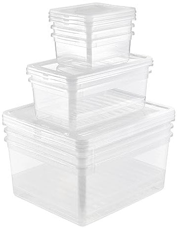 keeeper Aufbewahrungsboxen mit Air Control System, 8-teiliges Set, 3x 1,7 l, 2x 5,6 l, 3x 18 l, Bea, Transparent