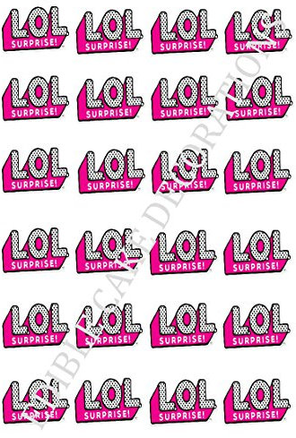 24 x LOL Dolls Logo Party Stand UP Edible Paper Cupcake Toppers Cake Decorations