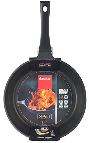 Metaltex XPERT - Sartén Aluminio Fundido 30 cm, antiadherente 3 capas ILAG, Full Induction válido para todo tipo de cocinas