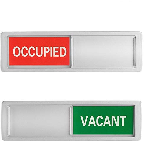 Sichtschutz-Schild, Premium-Schild, Vacant Occupied Schild für Zuhause, Büro, Toilette, Konferenzen, Hotels, Krankenhaus, Schiebertür-Anzeige zeigt an, ob Raum frei oder belegt, 17,8 x 5,1 cm, Silber