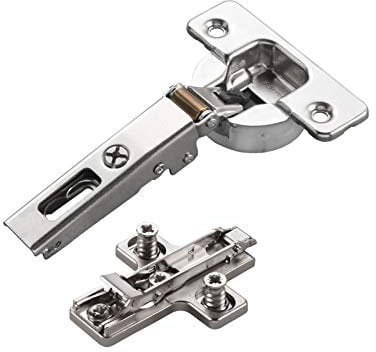 2 x Salice Topfband Serie 700 mit Dämpfer im Topf 110° Bohrbild T52 Eckanschlag inkl. Kreuz-Montageplatte Höhe 6 mm mit vormontierten Euroschrauben, Exzenterverstellung Schrankscharnier von SO-TECH®