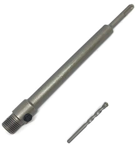 Rennie Tool Company 250mm SDS Plus Adapter and Tungsten Carbide Drill Bit - 8mm Pilot Drill for TCT Core Drill, Carbide Tipped Drill Bit For Concrete, Masonry, Brick and Aerated Block