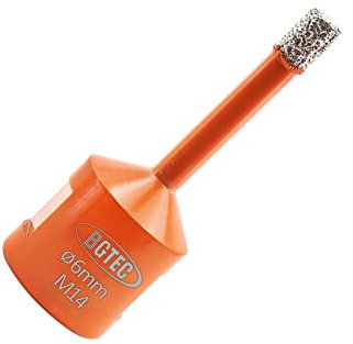 BGTEC Forets à Noyau de Diamant Sec pour Brique de Marbre en Céramique de Carreaux de Porcelaine avec Diamètre de Filetage M14 6mm