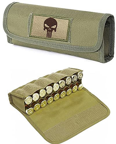 ACEXIER Hunting Military 18 Round Tactical Molle Cartridge Shell Holder Ammo Bag Pouch Military Waist Bag 12/20 Gauge Gun Bullet Pouch(Include One Tactical Ve1cro Patch)