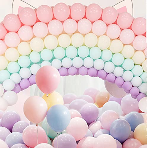 100Pcs 5 Inch Multicolor Mini Macaron Pastel Latex Balloons,Romantic Balloon Decorative Latex Balloons for Valentines Baby Shower Birthday Wedding Engagement Anniversary Xmas Festival Decor Supplies