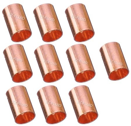 EZ-FLUID Klempnerei, 1,27 cm C X C LF Kupfer Gleitkupplung Druckverschraubung ohne Anschlag, Schweißlötanschluss, Verbindungsstück, End-Reparatur-Kupplung, Wohn-, Gewerbe