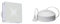 Knightsbridge 100mm/4 Led Back Lit Extractor Fan With Overrun Timer-White, EX003T + 2 Way Pull Cord Light Switch in Matt White