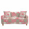 FANSU Stretch Sofabezug Stretch Antirutsch Sofaüberwürfe mit Armlehnen,3D Frühlingsblumen Druck Ecksofa L Form Sofa/Couchbezug/Sesselbezug für Wohnzimmer Wohnkultur (Pinke Rose,1 Sitzer/90~140cm)