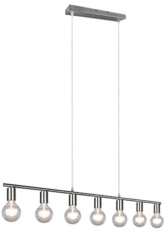 Reality Leuchten Pendelleuchte Vannes R30187007, Metall Nickel Matt, Exkl. 7x E27
