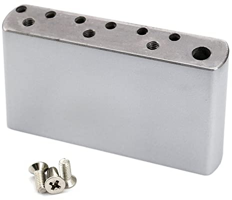 Musiclily Ultra 52,5mm Solid Stahl Standard MIM Style Tremolo Block 42mm | für Mexico Fender Standard 7-Schrauben-Strat im Vintage-Stil E-Gitarre