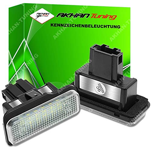 akhan KBW203 - Fehlerfrei Kennzeichenbeleuchtung, Nummerschildbeleuchtung Xenon Weiß Plug&Play CanBus Kompatibel mit merc. C-Kl. S203 CLK C209 CLS C219 E-Kl. S211 SLK R171