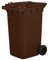 Jestic Mülltonne 120 240 mit leisen Gummirädern, für Mülltrennung, Recycling innen außen, EN840 (240 Liter, braun)