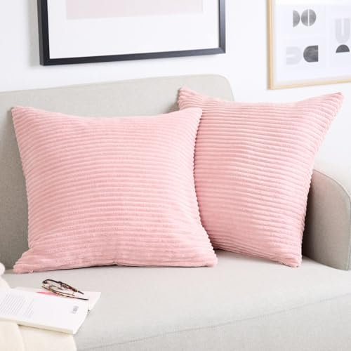 Blumtal 2er Set Kissenbezug 30x50 cm rosa – Kord Kissenhülle mit verstecktem Reißverschluss, weiche Cord Kissenbezüge - für Deko-Kissen Polster Sofakissen Zierkissen & Couchkissen