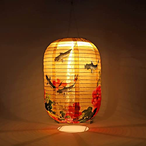 Fiorky Lanternes solaires étanches IP65 de 25 cm en nylon LED japonaises chinoises à suspendre pour jardin, mariage, fête, camping