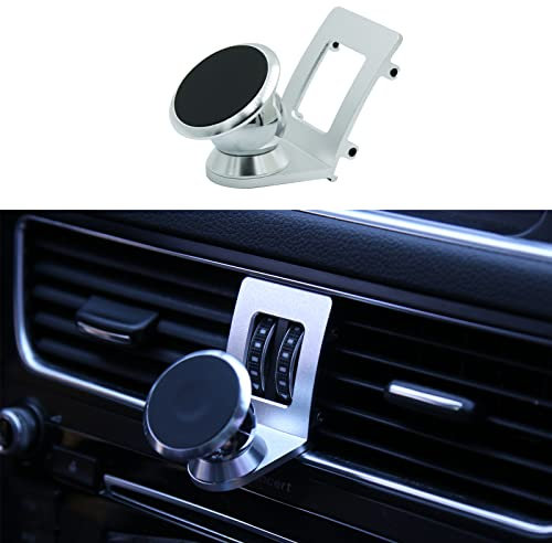 Cookiss Magnet Handyhalterung kompatibel mit Audi Q5 8R und SQ5 geeignet für Smartphone und GPS mit Auto Handyhalterung 360 Grad einstellbares Sicht(Silver)