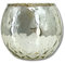 DARO DEKO Teelicht-Glas rund Ø 15 x 13cm antik Silber Dekogläser Windlicht Teelichthalter