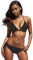 Century Star Damen Bikini Set Badeanzug Zweiteiliger Bademode mit Triangel Bikinihose Strandmode Push Up Schwarz 36 (Tag Size S)
