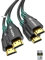 Cratree Cable HDMI 2.1 1 metros 2 Unidades Certificado,8K Ultra Alta Velocidad Cable HDMI Corto,10K 8K 60Hz 4K 120Hz 48Gbps,Dolby Vision eARC,Compatible con PS5 PS4 Pro HDTV Xbox Blu-ray Monitor