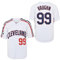 ZXCVB Herren #99 Ricky Vaughn Trikot 90er Jahre Hip Hop Kleidung Film Baseball Trikot genäht, Weiss/opulenter Garten, Mittel