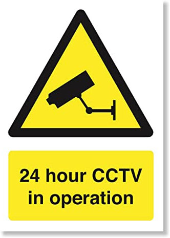 CCTV Sign - Safety Sign - Security Camera Warning Triangle - Closed Circuit TV - Warning Safety - A4 210mm x 297mm 3mm Correx - Outdoor or Indoor Use - Manufactured in UK - Punkcards