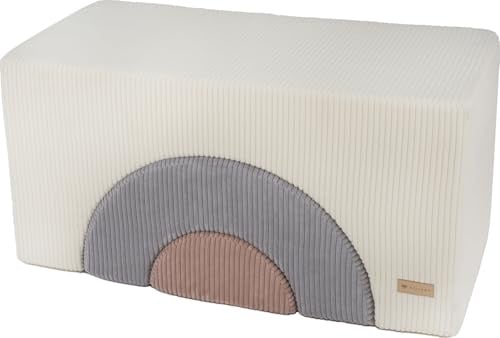 Velinda Regenbogen-Set Großbausteine Softbausteine XXL-Schaumstoffbausteine Softplay (Farbe: cremefarben, grau, rosa)