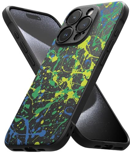 Ringke Onyx Design Compatible with iPhone 15 Pro Max Case 6.7-inch (2023), Heavy-Duty Protection [Fun Design] Print Back Tough Rugged Durable Shockproof TPU Phone Cover - Action Printing