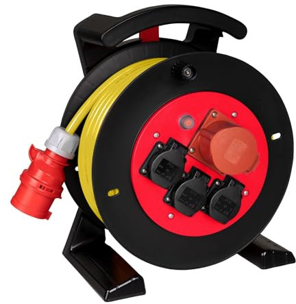 Jumbo-Kabeltrommel 2.0 30m N07V3V3-F 5G2,5 gelb 3x 230V + 1x CEE 16A 5pol 6h