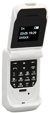 Piccolo Telefono Cellulare Flip Phone 2G GSM Mini Telefono Piccolo Telefono Dialer Wireless Bluetooth Flip Cellulare per Anziani (Bianco)