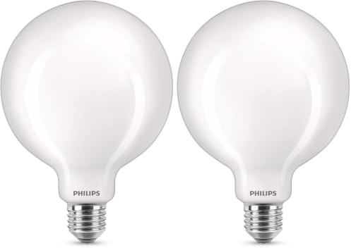 Philips LED Classic E27 Lampe, 100 W, matt, Globeform, neutralweiß (Packung mit 2)