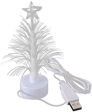 PRETYZOOM Tisch-Mini-Weihnachtsbaum Led-Beleuchtung Schreibtisch-Weihnachtsbaum USB-Farbwechsel Leuchtender Mini-Weihnachtsbaum Aus Glasfaser Weihnachtsfeiertag Tischdekoration Kaminsims