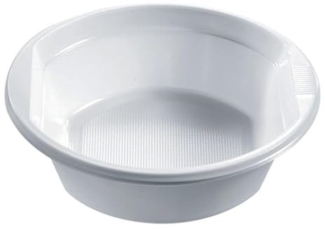 VIRSUS Scodelle Riutilizzabili Bianche 451, capacità 800cc, Diametro 17cm e Altezza 4,8cm, Ciotole Rigide per Cani 100% Riciclabile, Ciotola Fonda per Cibi Caldi e Freddi (500)