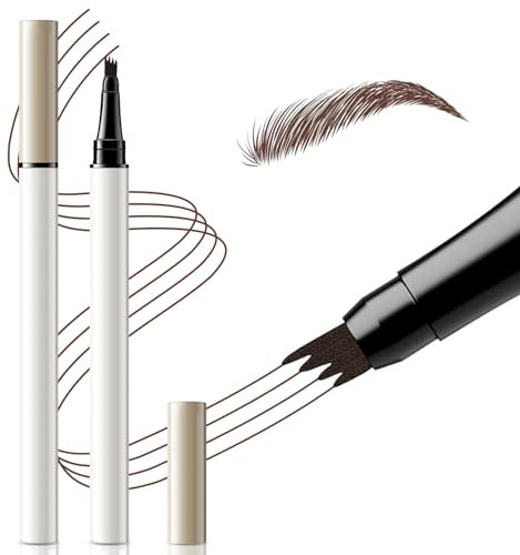 Apooliy Waterproof Liquid Eyebrow Pen, Microblading Eyebrow Pencil with a Micro-Fork Tip Applicator,Long-Lasting,Creates Natural Looking Brows Effortlessly