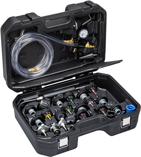 Vigor Kühlsystem-Diagnose-Satz, V1963/28, 28-teilig, Pkw Diagnose | 6450 g, 28-teilig, Pkw Diagnose, Neue Adapter Serie mit circa 20 % Platzersparnis pro Adapter, Größte Marktabdeckung