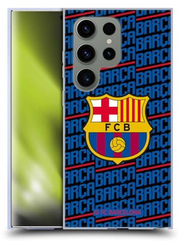 Head Case Designs Licenciado Oficialmente FC Barcelona Barca Patrones de Cresta Caso Funda de Gel Suave Compatible con Samsung Galaxy S24 Ultra 5G