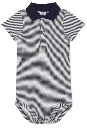 Petit Bateau A09x7 Body A Maniche Corte Con Colletto Polo Bimbo 0-24 (Pacco da 1)