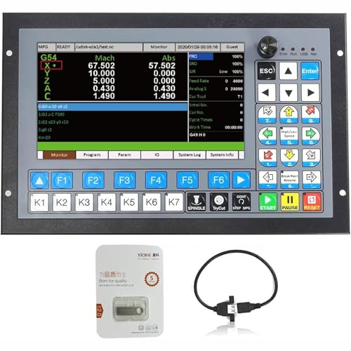 RATTMMOTOR Sistema di controllo CNC DDCS Expert, controller di movimento offline a 5 assi PLC 1 MHz G Code U disco con volantino CNC MPG per fresatrice CNC