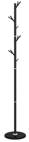 vidaXL Porte-manteau, Porte-vêtements sur Pied, Cintre avec Patère, Portant à Vêtements Couloir Salon Chambre, Moderne, Noir 175 cm Fer Enduit de Poudre