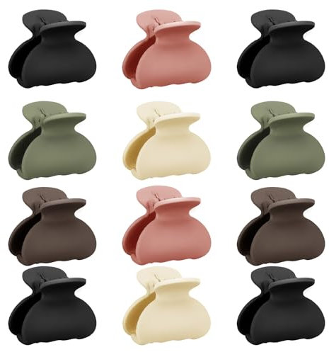 PROPOG Petite Pince Cheveux Femme, 12 Pièces Pince A Cheveux 4 Cm Pince À Cheveux Femme Matte Mini Pince Cheveux Antidérapant Accessoires Cheveux Femme Filles