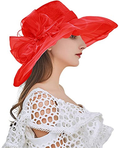 Mujeres Sombrero de Sombreros de Paja Sombrero de Verano Sombrero de sombrilla de Malla para Primavera y Verano, Sombrero de Vestido de Boda con Temperamento de Flores,