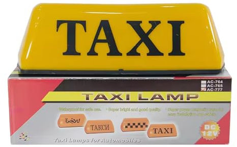 HUTOOLEE Taxi-Signalleuchte, wasserdicht, 12 V, mit 30 cm langen Netzkabeln, starker Magnetfuß, kein Stanzen erforderlich, Haltbarkeit bei jedem Wetter