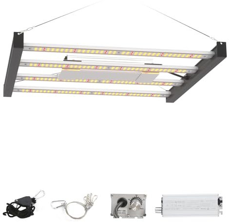 Grow Light, Pflanzenlampe LED Grow Lampe Sonnenähnlichem Vollspektrum und Dimmbarer Funktion für Hydroponic-Zimmerpflanzen Veg Flower (Schwarz)