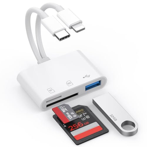 Aplimln Lecteur de Carte SD pour iPhone,de Carte SD USB C 3 en 1 avec USB, Adaptateur Cartes SD USB C Lecteur de Cartes pour iPhone 16/15/14/13/iPad/Samsung/Caméra