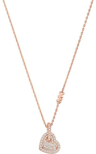 Michael Kors Damen-Kette 925er Silber Zirkonia One Size, Roségold 32028599