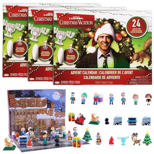3 Stück Adventskalender 2024 National Lampoon’s Christmas Vacation Adventskalender 24 Tage Weihnachts Adventskalender Weihnachts Countdown Kalender Weihnachtskalender für Kinder Figuren Spielzeug