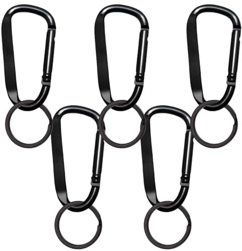 5 Pcs Karabinerhaken, Karabiner Klein, Carabiner, Karabiner Haken, Schraubkarabiner, Karabiner Schlüsselanhänger, Schlüsselkarabiner, Karabinerhaken Klein mit Schlüsselanhänger für Herren und Damen A3
