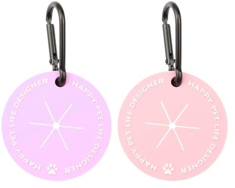 Tabanzhe Dog Poop Bag Holder-2PCS Hands Free Pet Waste Bag for Dog Lead Carrier Dog Poop Holder with Carabiner Clip for Dog Walking Accessory(Pink and Purple)