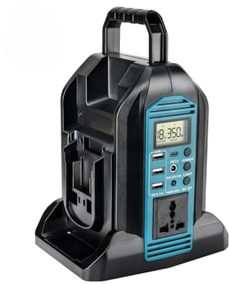 350W 2 ports Pure Sine Wave Power Inverter, DC 18V to 230V-240V AC supply, Compatible with Makita 18V Batteries (Battery Not Included) | Portable Outdoor Power Converter