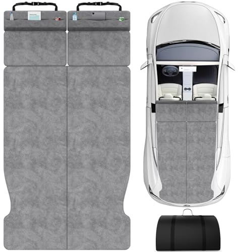 Memory-Foam-Matratze für Tesla Model Y – 6,1 cm hochdichtes, weiches Auto-Campingbett, faltbar, mit waschbarem Bettlaken und Aufbewahrungstasche, 188 x 104,1 cm, Schlafmatte für Tesla Model Y Zubehör
