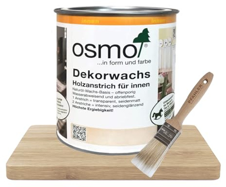 Osmo Dekorwachs 0,75 l Birke 3136 + Flächenstreicher Pinsel von Pfahler