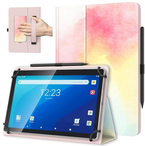 TiMOVO Universal Hülle für 10,1 Zoll Android Tablet, Regenbogen | Mit Stiftschlaufe, Leicht & Faltbar, Standhülle, Mit Handschlaufe, Für 9,6-11 Zoll Touchscreen-Tabletten